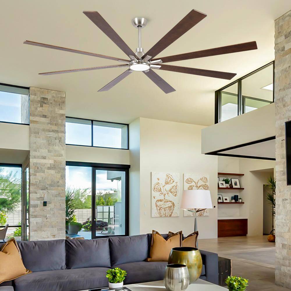 Amice 84 in. Indoor Brushed Nickel Standard Downrod Mount Ceiling Fan with Integrated LED, Remote and Solid Wood Blades price history on PriceWatchPro