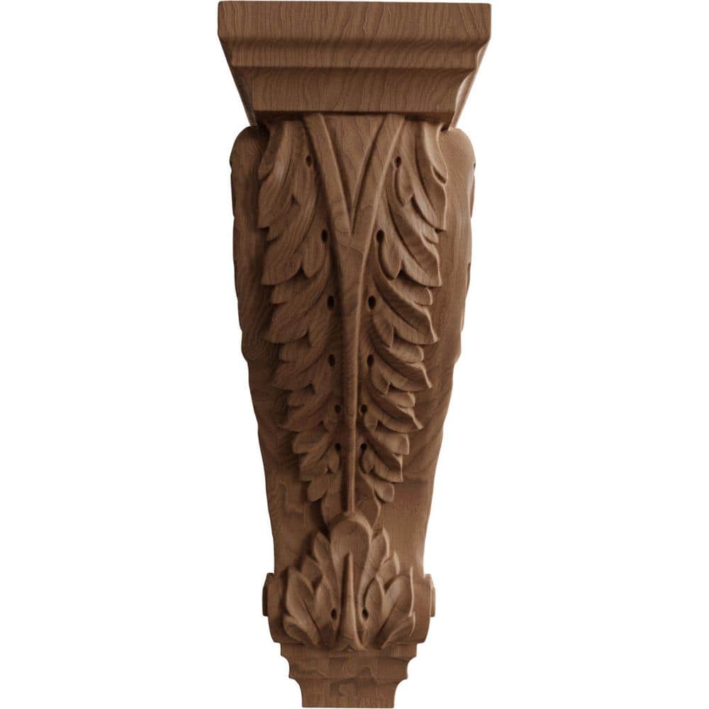Mahogany Hand-Carved Extra Large Acanthus Wood Corbel