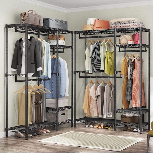 Black Metal Garment Clothes Rack 45 in. W x 71 in. H