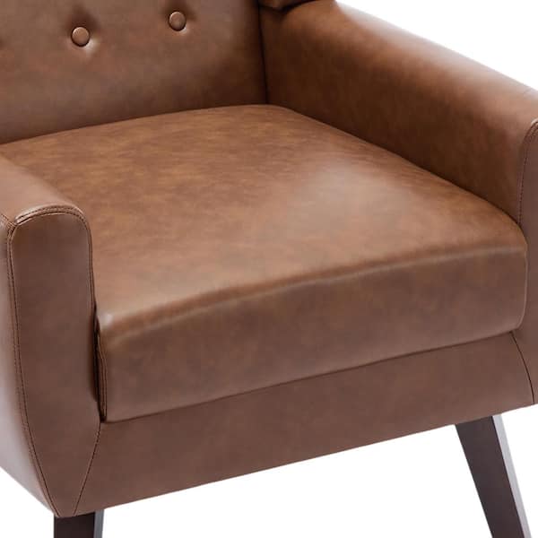 Uixe Coffee PU Leather Upholstery Arm Chair (Set of 1) SF0003-P-CF