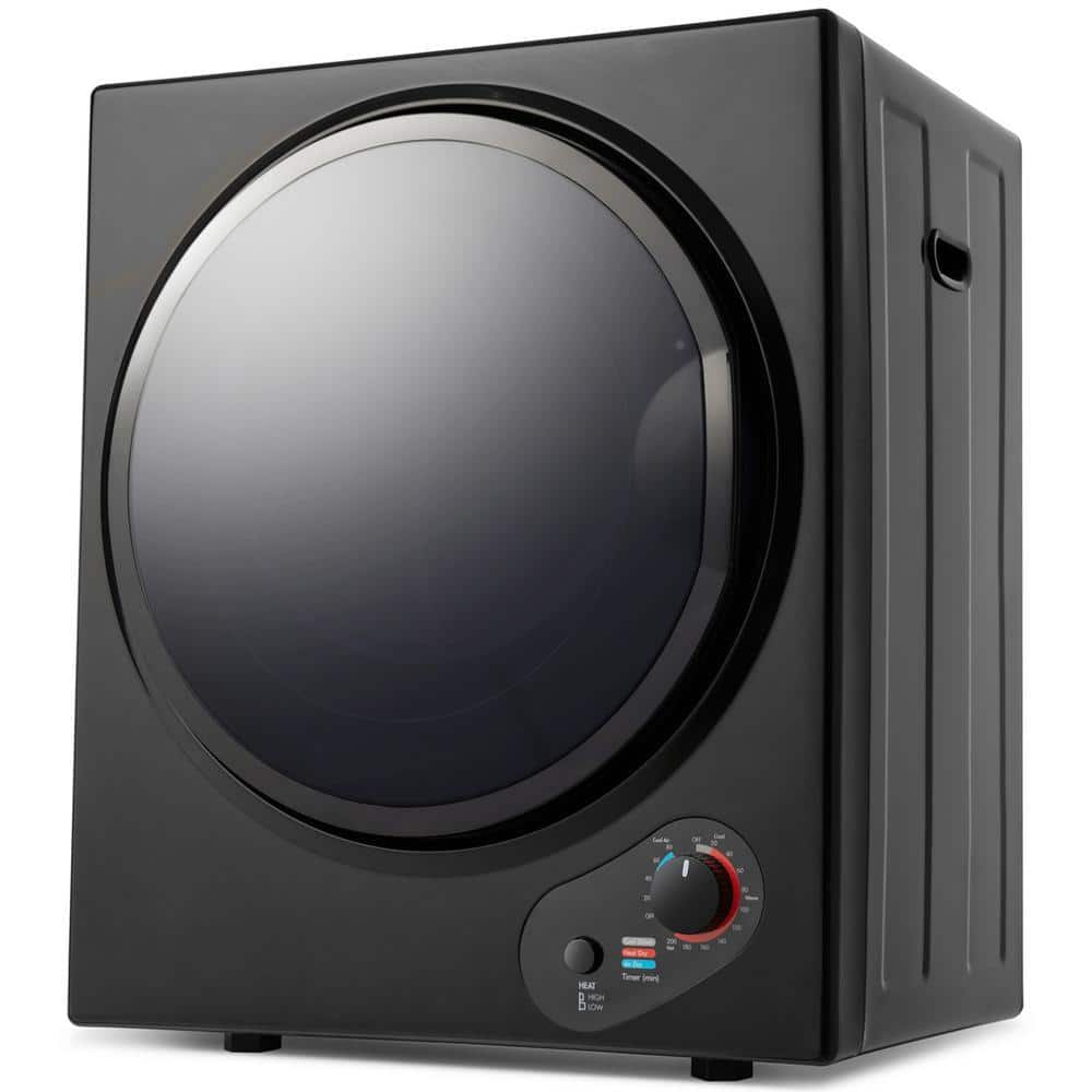 2.5 cu.ft. vented Front Load Portable Stackable Electric Dryer in Black with 5 Drying Modes