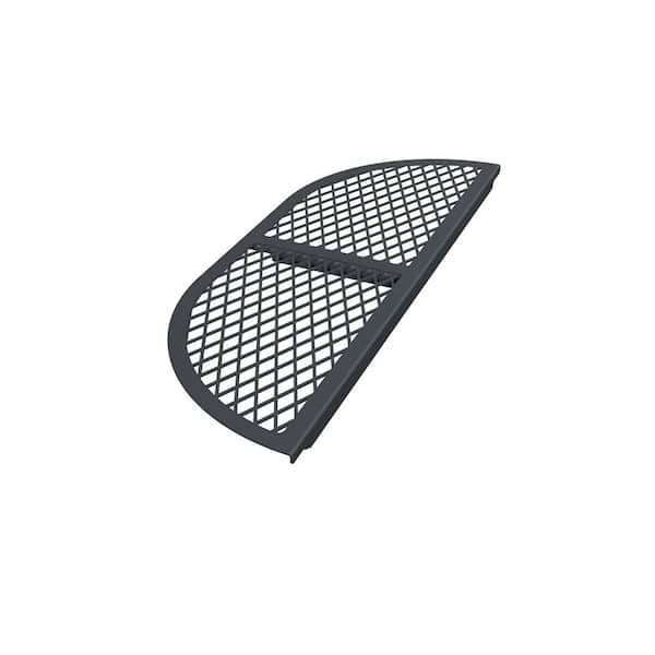39 in. W x 15 in. H x 3.5 in. D. Black Powder Coated Steel D-Shaped Semi-universal Window Well Cover