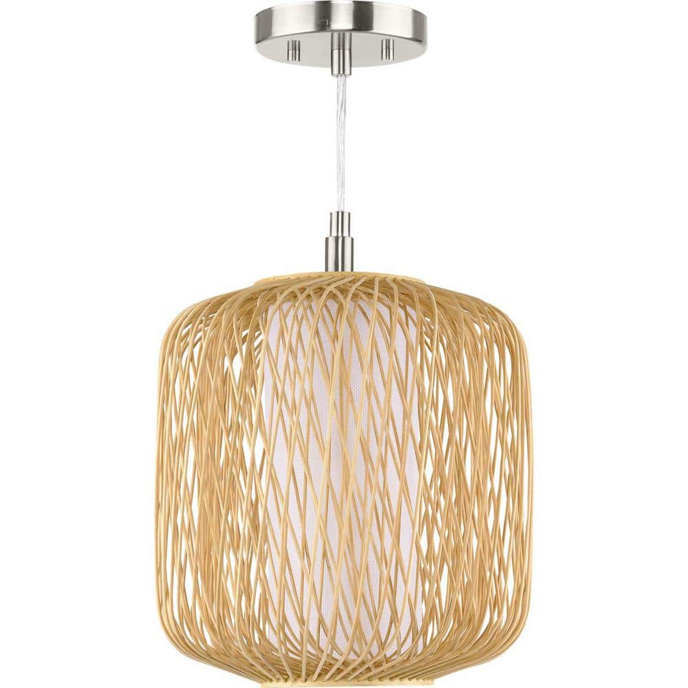 Natural Rattan and Glass Mini Pendant Light