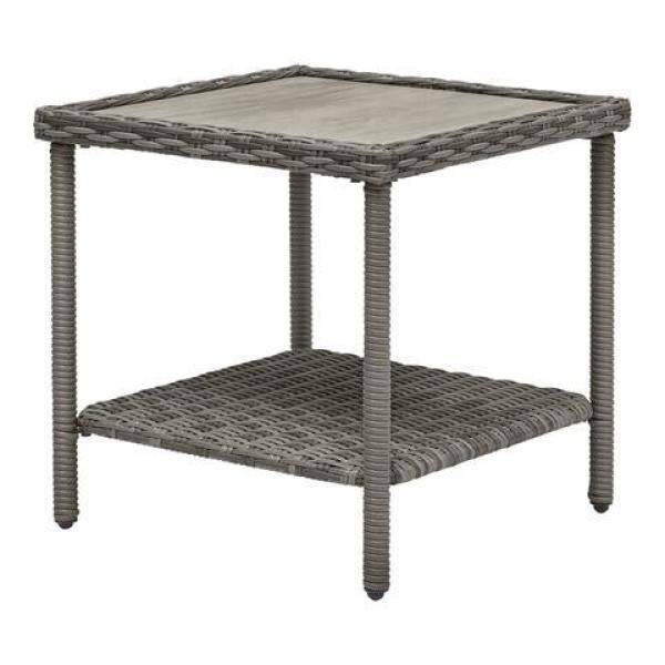 garden treasures square wicker outdoor end table