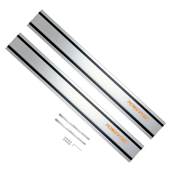 110 in. Aluminum Track Saw Guide Rail Joining Set for Milwaukee Track Saws Includes 2x55 in. Guide Rails and Connectors