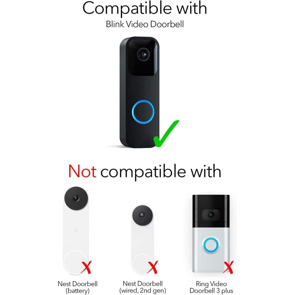 Black Wireless Smart Doorbell Chime with LED Light