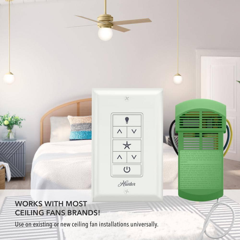 Hunter Universal 3-Speed Fan-Light Wall Switch with Receiver