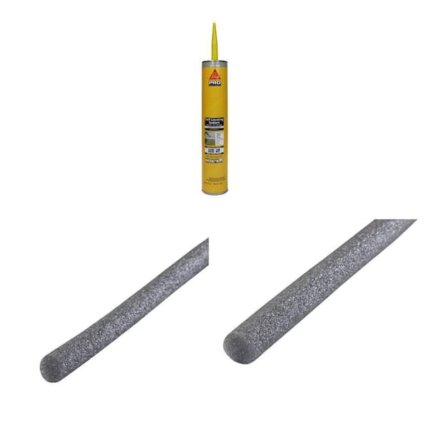 29 fl. oz. Sikaflex Gray Sealant, 0.375 in. x 20 ft. Gray Backer Rod, and 0.5 in. x 20 ft. Gray Backer Rod Combo