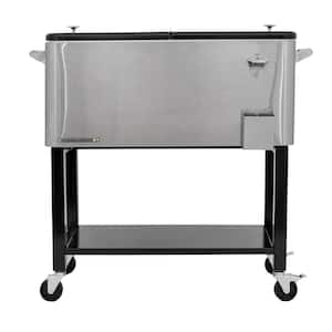 80 qt. Stainless Steel Outdoor Patio Cooler with Removable Basin