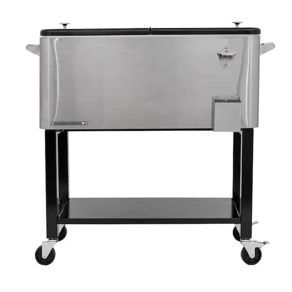 PERMASTEEL 80 qt. Stainless Steel Outdoor Patio Cooler with Removable Basin
