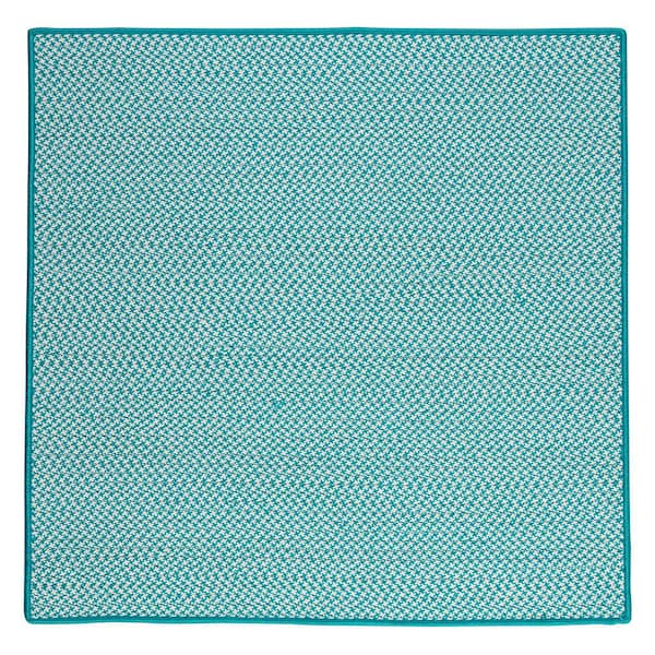 Home Decorators Collection Sadie Turquoise 4 ft. x 4 ft. Indoor/Outdoor Patio Braided Area Rug