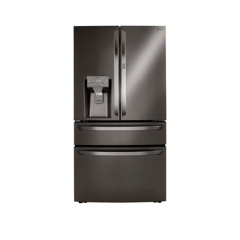 LG 30 cu. ft. 4-Door French Door Refrigerator, Door-In-Door, Full-Convert Drawer, Craft Ice in PrintProof Black Stainless, PrintProof Black Stainless Steel