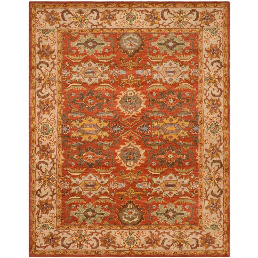 SAFAVIEH Heritage Rust/Beige 8 ft. x 10 ft. Border Area Rug HG734D-8 ...