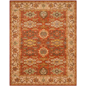 Heritage Rust/Beige 8 ft. x 10 ft. Border Area Rug