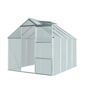 75 in. W x 98 in. D x 81 in. H Aluminum Outdoor Walk-In Greenhouse, Adjustable Roof Vent, Rain Gutter and Sliding Door