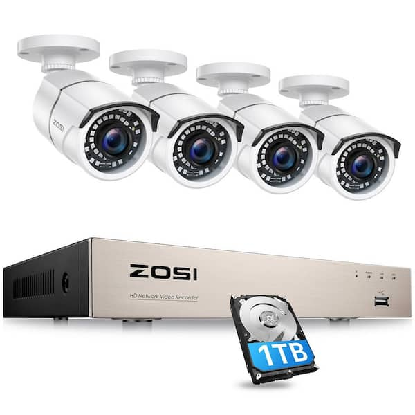 ZOSI 8-Channel 5MP HD PoE 1TB Hard Drive NVR Security Camera System ...