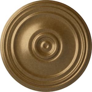 21 in. x 1-1/4 in. Reece Urethane Ceiling Medallion (Fits Canopies upto 6-3/4 in.), Pale Gold