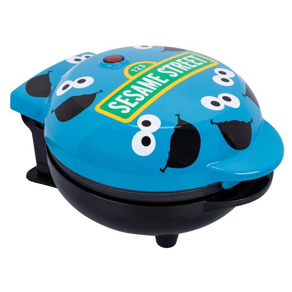 Uncanny Brands Cookie Monster Mini Waffle Maker - Sesame Street Kitchen Appliance - Blue