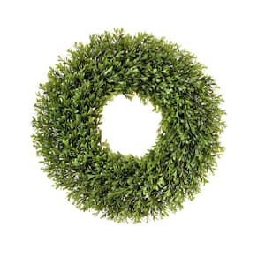 Spring 21 in. Artificial Boxwood Wreath