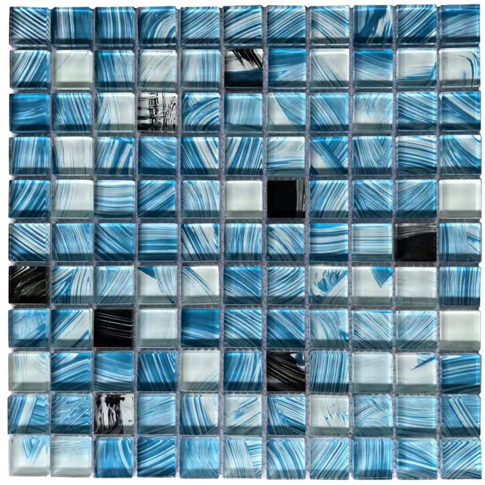 Free Flow Blue 12in x 12in Square Glass Mosaic Wall And Floor Tile(10.76 sq. ft/Case) price history on PriceWatchPro