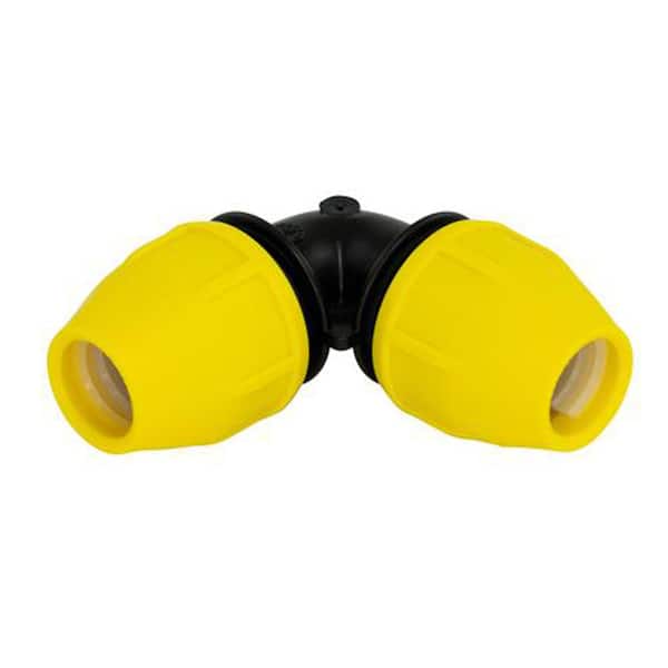 HOME-FLEX Depot in. IPS Poly Yellow Gas Underground The DR 1/2 - 9.3 18-406-005 Elbow Pipe Home 90-Degree