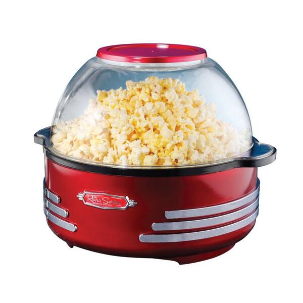 Nostalgia Retro Stirring 6 oz. Red Countertop Popcorn Machine