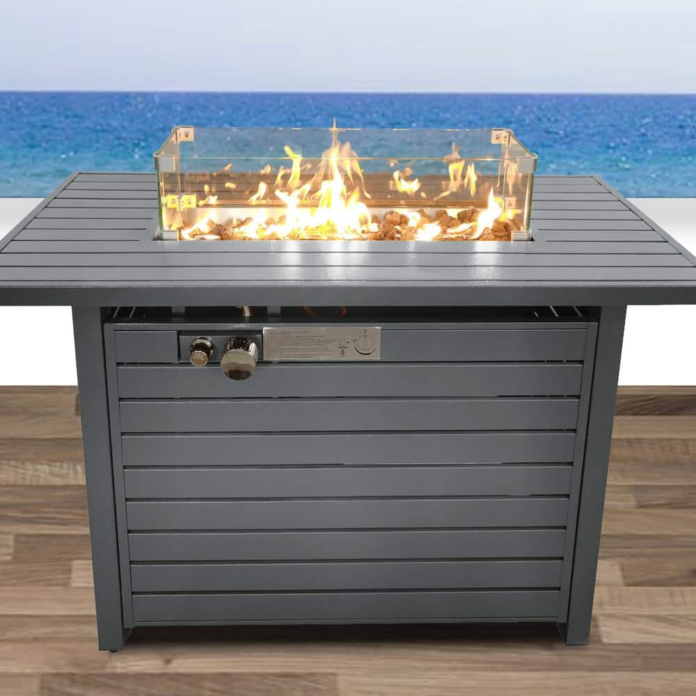 AUTMOON Endless Summer Outdoor Propane Fire Pit Table, 50,000 BTU ...