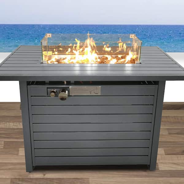 Autmoon Endless Summer Outdoor Propane Fire Pit Table, 50,000 Btu 