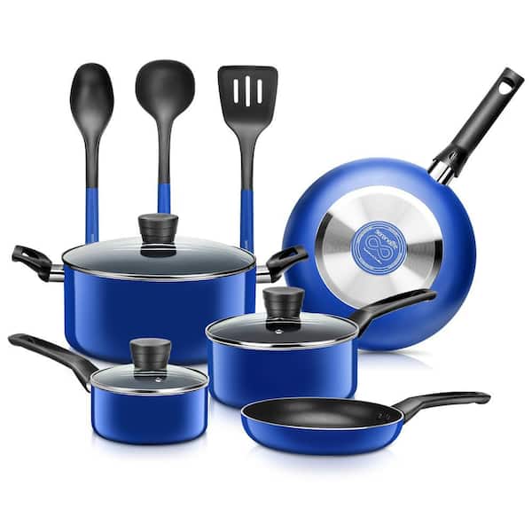 17 Piece Kitchenware Non-Stick Cookware Set Nutrichef Color: Blue