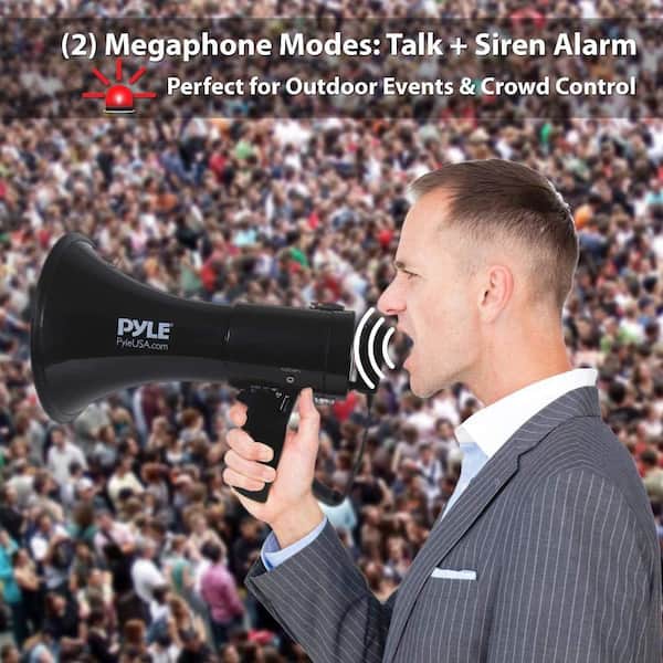 Megaphone With Built-In Siren Mode – Pyle USA