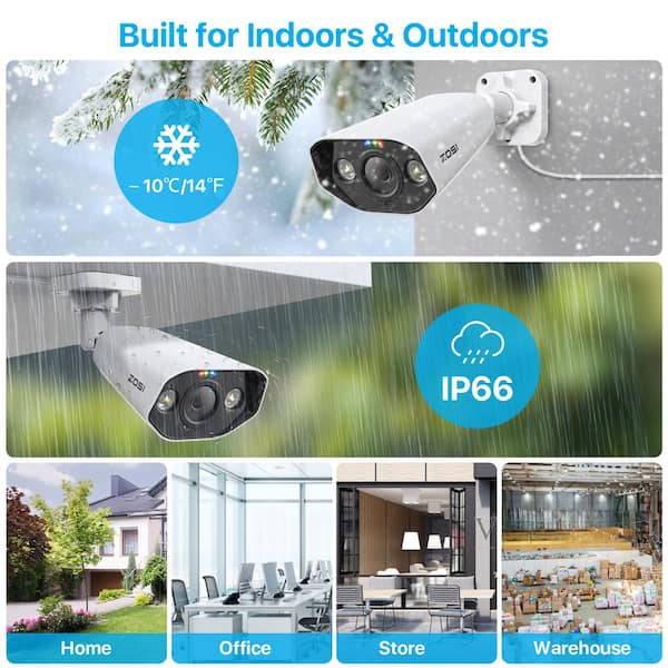 ZOSI 8-Channel 8MP PoE 2TB NVR Security Camera System with 8 Wired