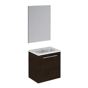 Start 19.5 in. W x 13.8 in. D x 20.4 in. H Complete Bathroom Vanity Unit in Wenge with Vanity Top with White and Mirror