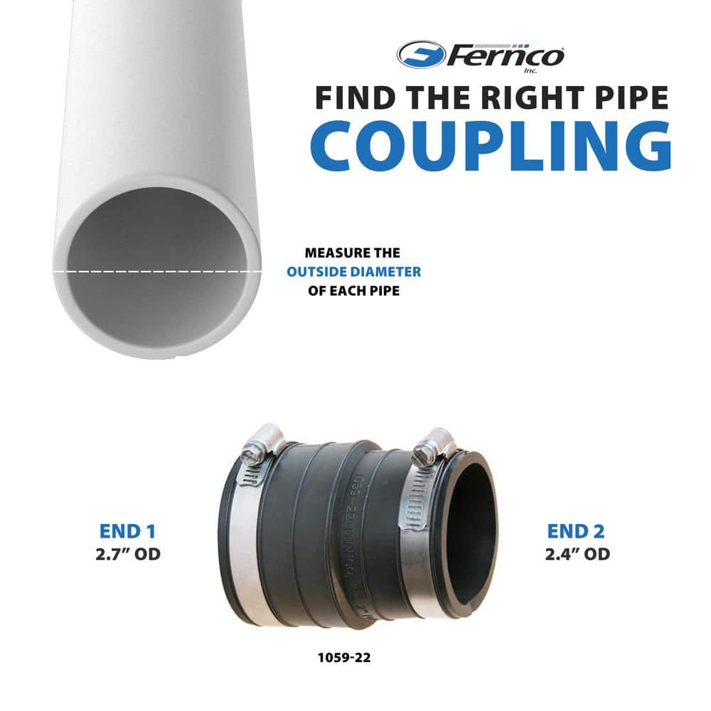 2-Inch Black Flexible PVC Coupling with Stainless Steel Clamps