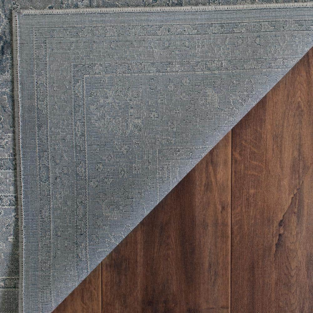 Reversible Gray Wool-Blend 95'' Transitional Area Rug