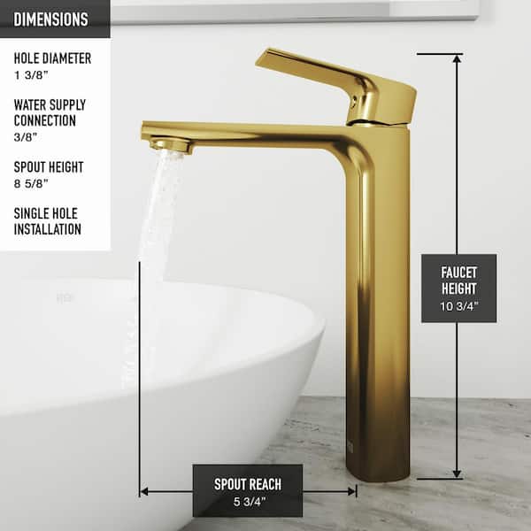 VIGO Norfolk Single Handle Single-Hole Bathroom Vessel Faucet in