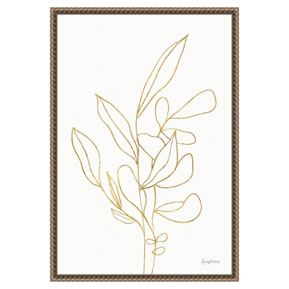 Amanti Art Rooted Florals V Gold by Becky Thorns Canvas Wall Art Print Framed 16 x 23-in.
