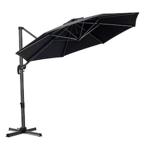 10 ft. Cantilever Patio Umbrella in Black