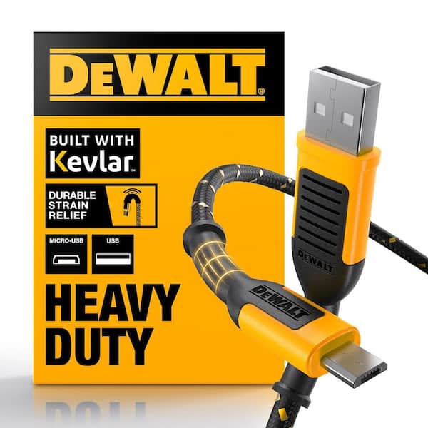 DEWALT 10 ft. Reinforced Braided Cable for Micro-USB