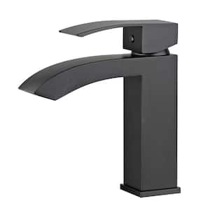 Cordoba Single Hole Single-Handle Bathroom Faucet with Overflow Drain in New Black