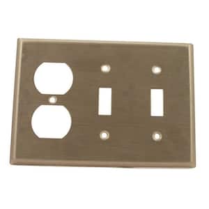 Stainless Steel 3-Gang 2-Toggle/1-Duplex Wall Plate (1-Pack)