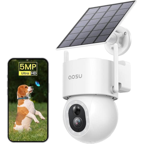 360° Solar Powered PTZ Security Camera-5MP 360° View Angle And AI Human Detection And Tracking