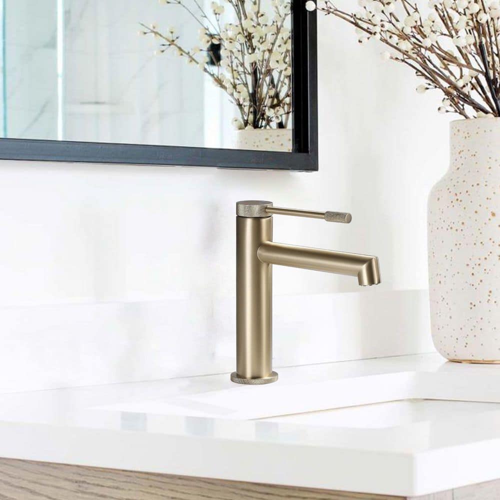 Single Handle Single Hole Bathroom Faucet Brass Vanity Basin Taps in Brushed Gold price history on PriceWatchPro
