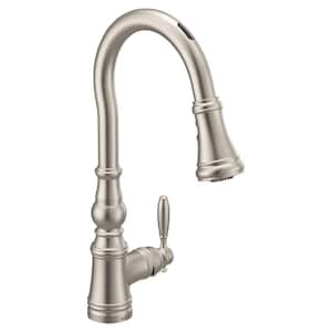 Weymouth Single-Handle Smart Touchless Pull Down Sprayer Kitchen Faucet with Voice Control and Power Boost in Stainless