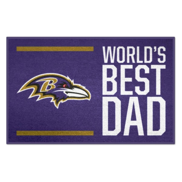 Baltimore Ravens World's Best Dad Purple 1.5 ft. x 2.5 ft. Starter Area Rug