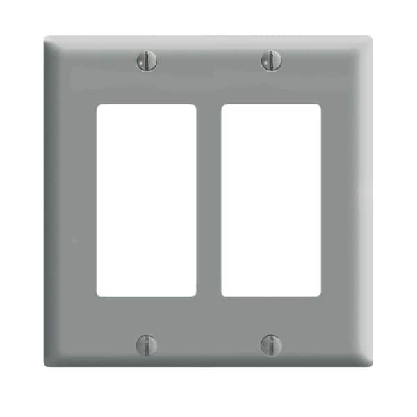 Leviton Gray 2-Gang Decorator/Rocker Wall Plate (1-Pack)