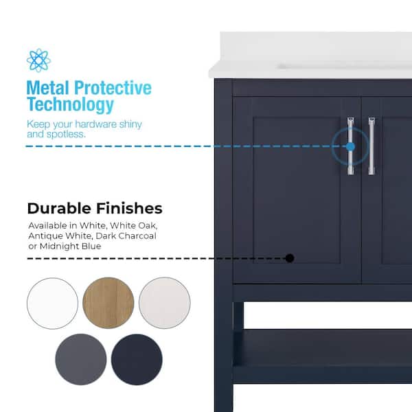 OVE Decors Vegas 30 in. Single Sink Freestanding Midnight Blue