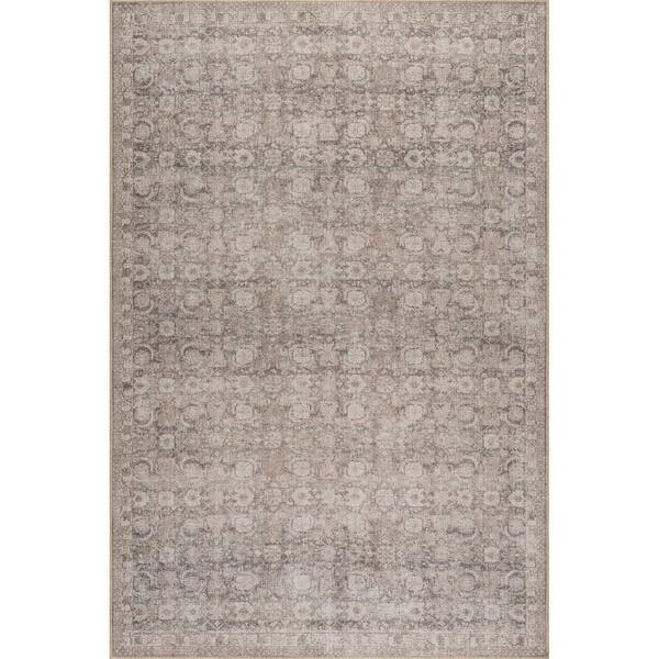 Hillstone Collection Traditional Vintage Medallion Delphi Dark Beige 9 ft. x 12 ft. Area Rug