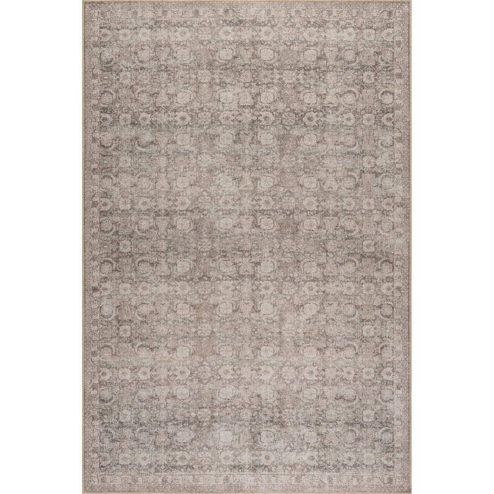 Delphi Dark Beige Rectangular Synthetic Area Rug, 6' 7" x 9'