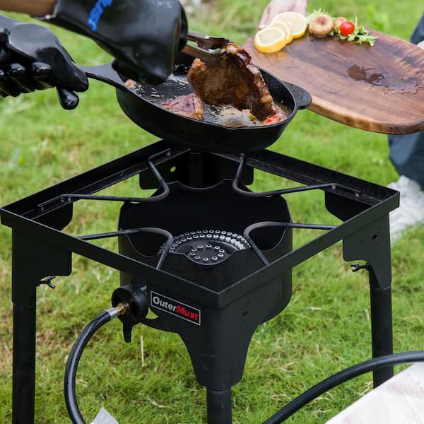 outermust Outdoor Propane Burner Heavy Duty Propane 1-Burner Side