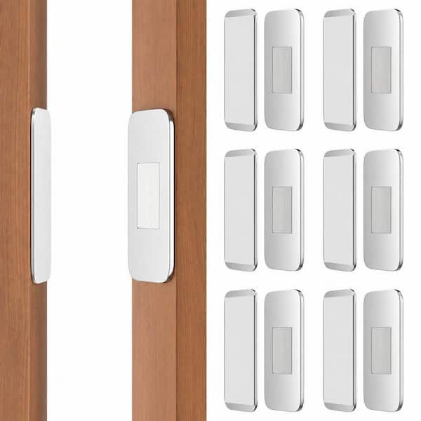 6 Pack Stainless Steel Ultra Thin Magnetic Adhesive Latch Door Catch for Cabinets Drawers Closets Kitchen Bath
